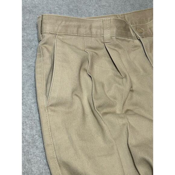 Vtg Wrangler Riata Pants mens W33 L32 Khaki Chino Beige Flat Front - Picture 10 of 15